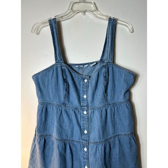 LEVI’S Women’s Denim Button Front Tiered Dress / Size: Large - Picture 9 of 9